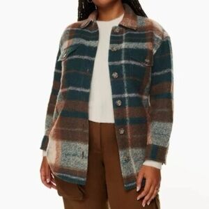 Wilfred Plaid Cardigan in Blue and Brown